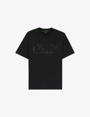 BOSS Branded-Print Short-Sleeved Cotton-Jersey T-Shirt