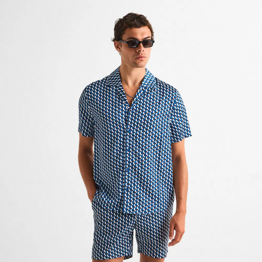 BELIER Men's Patterned Short Sleeve Shirt detail 3