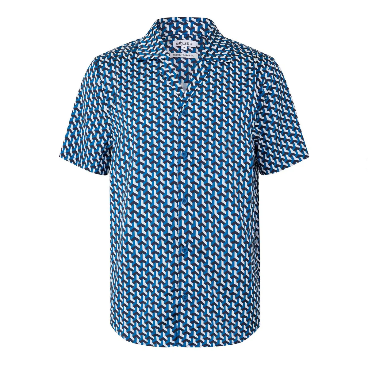 BELIER Men's Patterned Short Sleeve Shirt