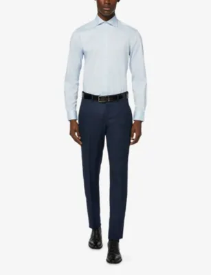 BOGGI MILANO Slim-Fit Long-Sleeved Stretch-Cotton Shirt detail 2
