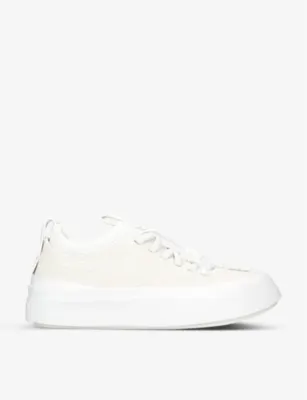 ZEGNA Triple Stitch MRBAILEY carbonised-leather and suede low-top trainers - EUR 42 / 8 UK MEN in WHITE – Mens | Trainers | Lace up trainers