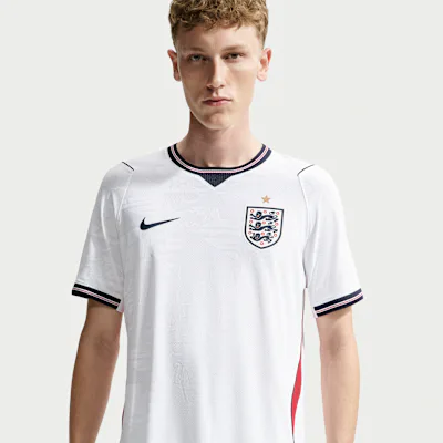 Nike England National Team 2026 Match Home Men's Nike Aero-FIT Football Shirt - White/Speed Red/Obsidian/Obsidian