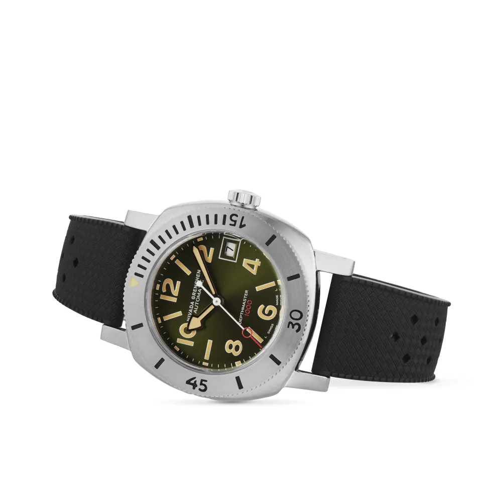 Nivada Grenchen Depthmaster Numerals Date 39mm Mens Watch Green in Green, additional product view 2