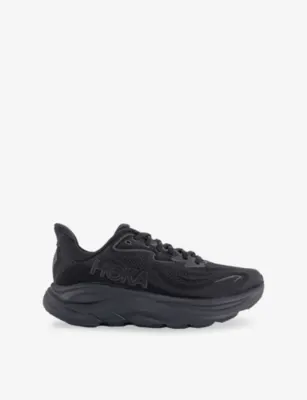 HOKA Clifton 10 Mesh Trainers - EUR 43.5 / 9.5 UK MEN in BLACK BLACK – Mens | Trainers | Lace up trainers