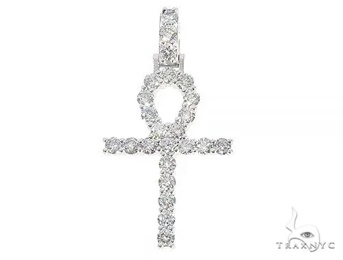 RINA - For Him FACTORY 14K White Gold Diamond Ankh Cross Pendant 65520 in White Gold – Pendant
