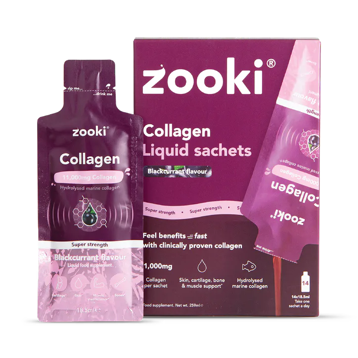 Zooki Super Strength Marine Collagen 11,000mg Blackcurrant Flavour 14 Sachet