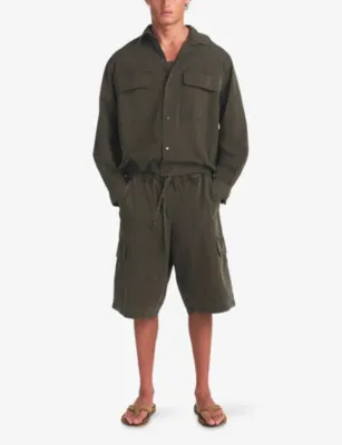 SKIMS Relaxed Cotton-Nylon Woven Shirt in JUNGLE, additional product view 2