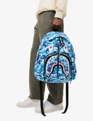 A BATHING APE ABC Camo Shark Woven Daypack detail 3