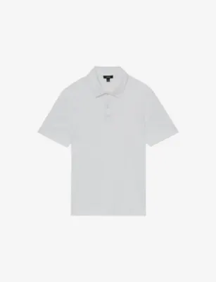 REISS Earl Airwater Slim-Fit Cotton Polo - WHITE detail 2