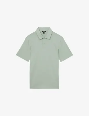 REISS Earl Airwater Slim-Fit Cotton Polo - WHITE detail 3