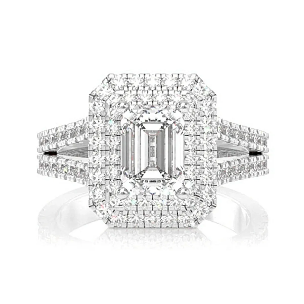 For Him Radiant Double Halo Diamond Engagement Ring