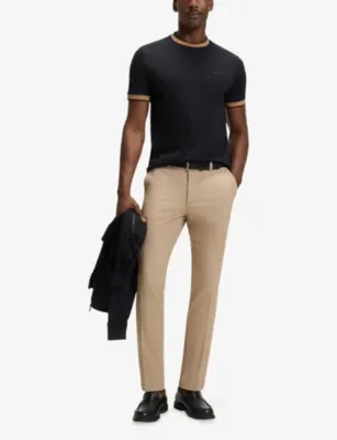 BOSS Slim-Fit Straight-Leg Stretch-Woven Trousers - 33/32 detail 2