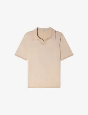 SANDRO Short-Sleeved Knitted Polo Shirt