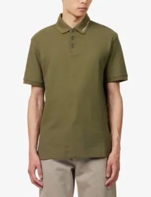 EMPORIO ARMANI Logo-Collar Short-Sleeve Cotton Polo detail 3