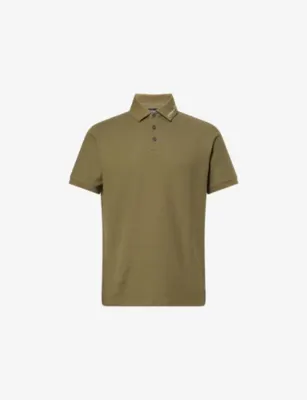 EMPORIO ARMANI Logo-Collar Short-Sleeve Cotton Polo