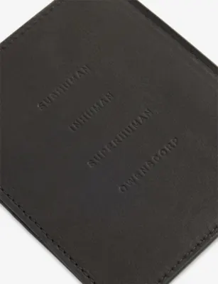RICK OWENS Square Leather Card Holder in BLACK, additional product view 2
