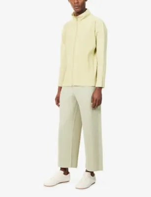 HOMME PLISSE ISSEY MIYAKE Basics Zip-Up Pleated Knitted in Agave Cream Green, additional product view 2