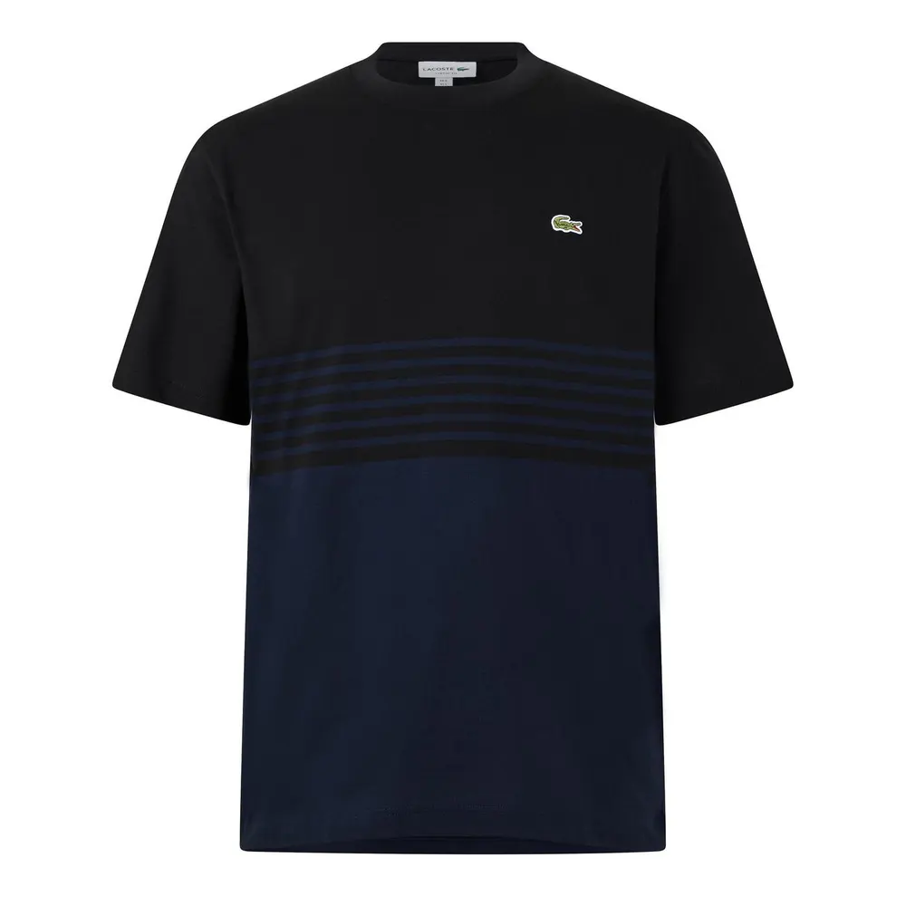 Lacoste Men's Colour Block Cotton Crew-Neck Short-Sleeve T-Shirt