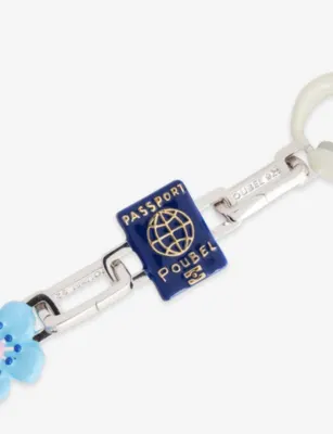 POUBEL 925 Sterling Silver and Enamel Passport Charm detail 2