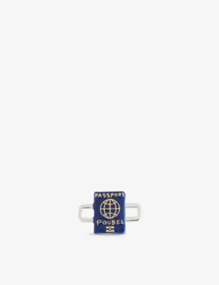 POUBEL 925 Sterling Silver and Enamel Passport Charm