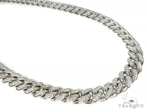 RINA - For Him FACTORY 14K White Gold Miami Cuban Link Diamond Chain 66224 in Rose Gold – Chain