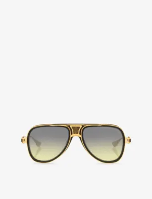 DITA D4000473 Grand Decade Aviator-Frame Metal Sunglasses