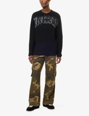 ICECREAM Gothic Logo-Print Waffle Knit Top detail 2
