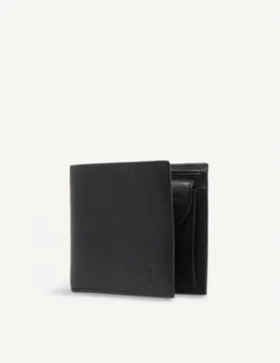 POLO RALPH LAUREN Pony-embossed coin-pocket pebbled leather wallet