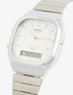 CASIO Vintage Silver Dial Stainless-Steel Quartz Watch detail 3