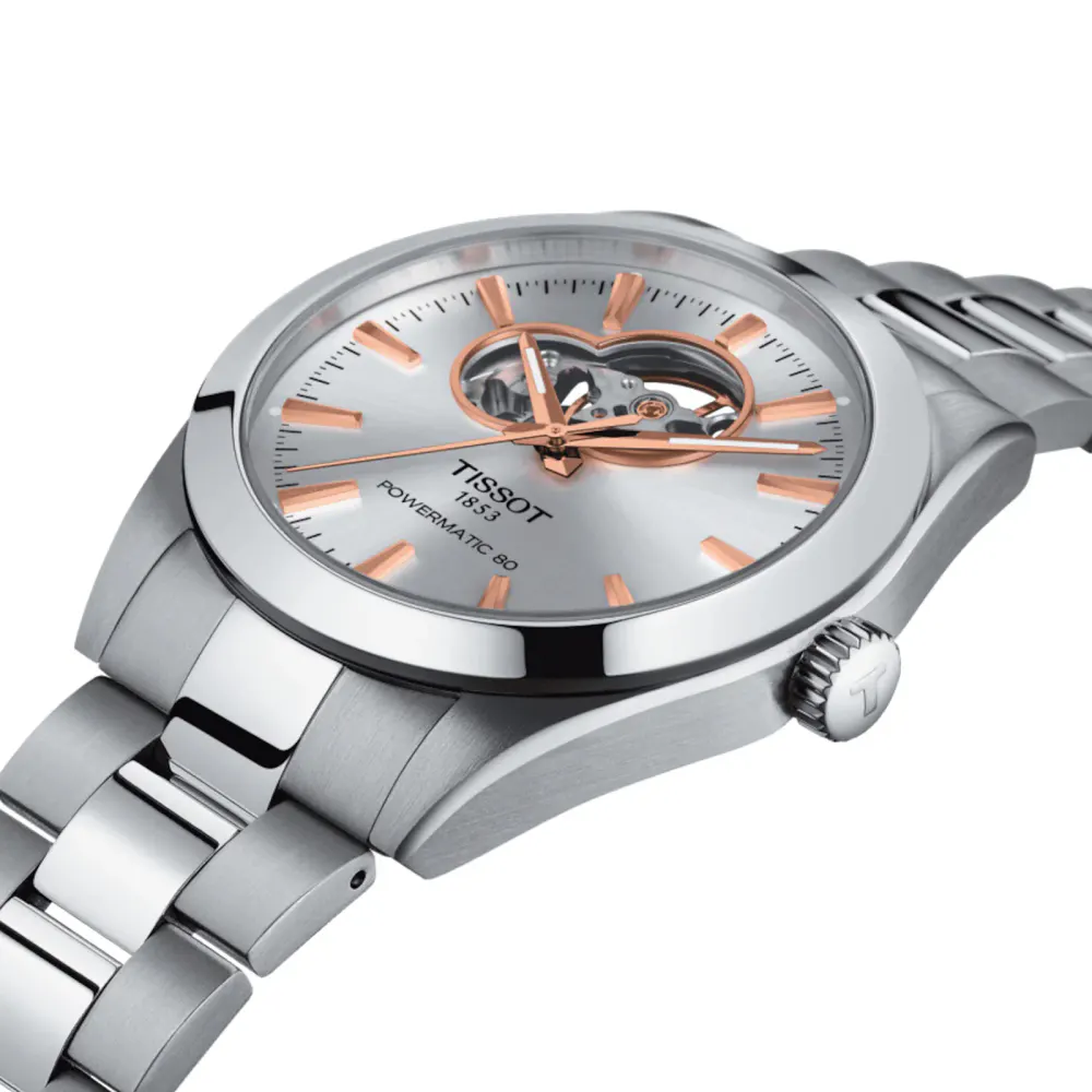 Tissot Gentleman Open Heart 40mm Mens Watch White in White, additional product view 3