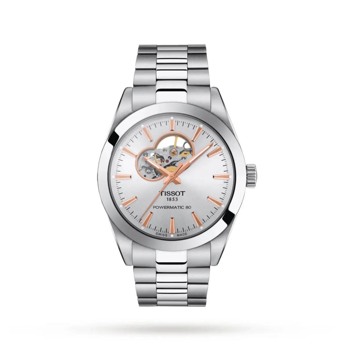 Tissot Gentleman Open Heart 40mm Mens Watch White