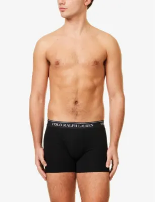 POLO RALPH LAUREN Logo-waistband mid-rise pack of three stretch-cotton boxer briefs detail 2