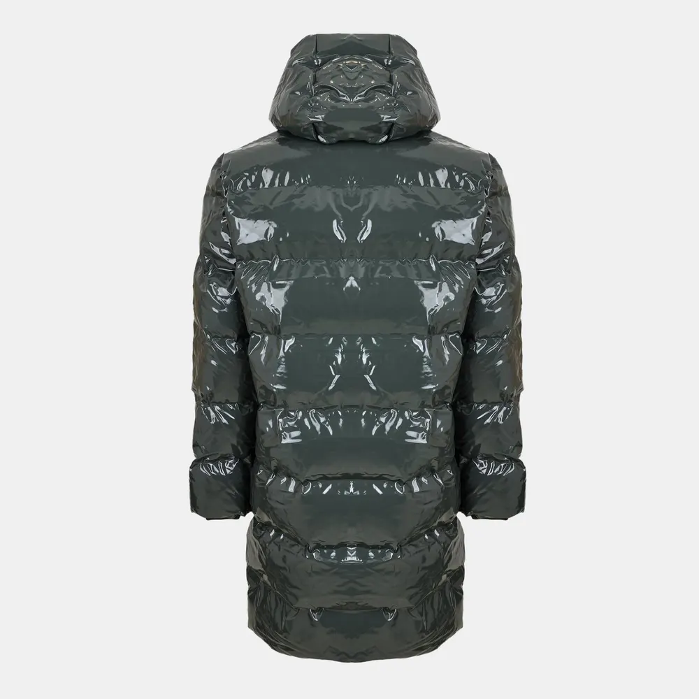 Rains Men's Alta Longer Waterproof Hooded Long Puffer Jacket detail 2