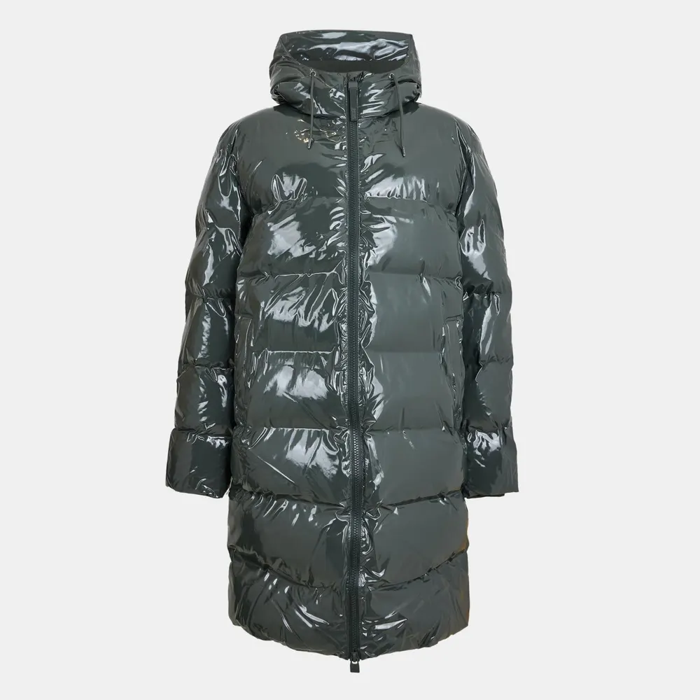 Rains Men's Alta Longer Waterproof Hooded Long Puffer Jacket