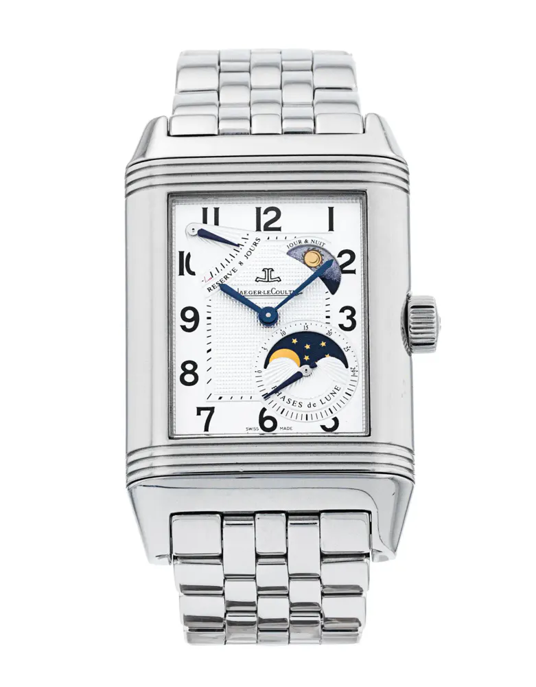Jaeger-LeCoultre Reverso Sun Moon 3048420 — 2002 — Excellent in Silver Arabic – Pre-owned watches