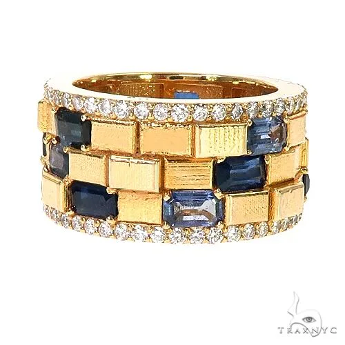 PIA - For Him GEMSTONES Emerald Cut Sapphire Diamond Brick Ring 67227 in Rose / 7 – Ring