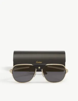 CARTIER CT0165S aviator sunglasses detail 2