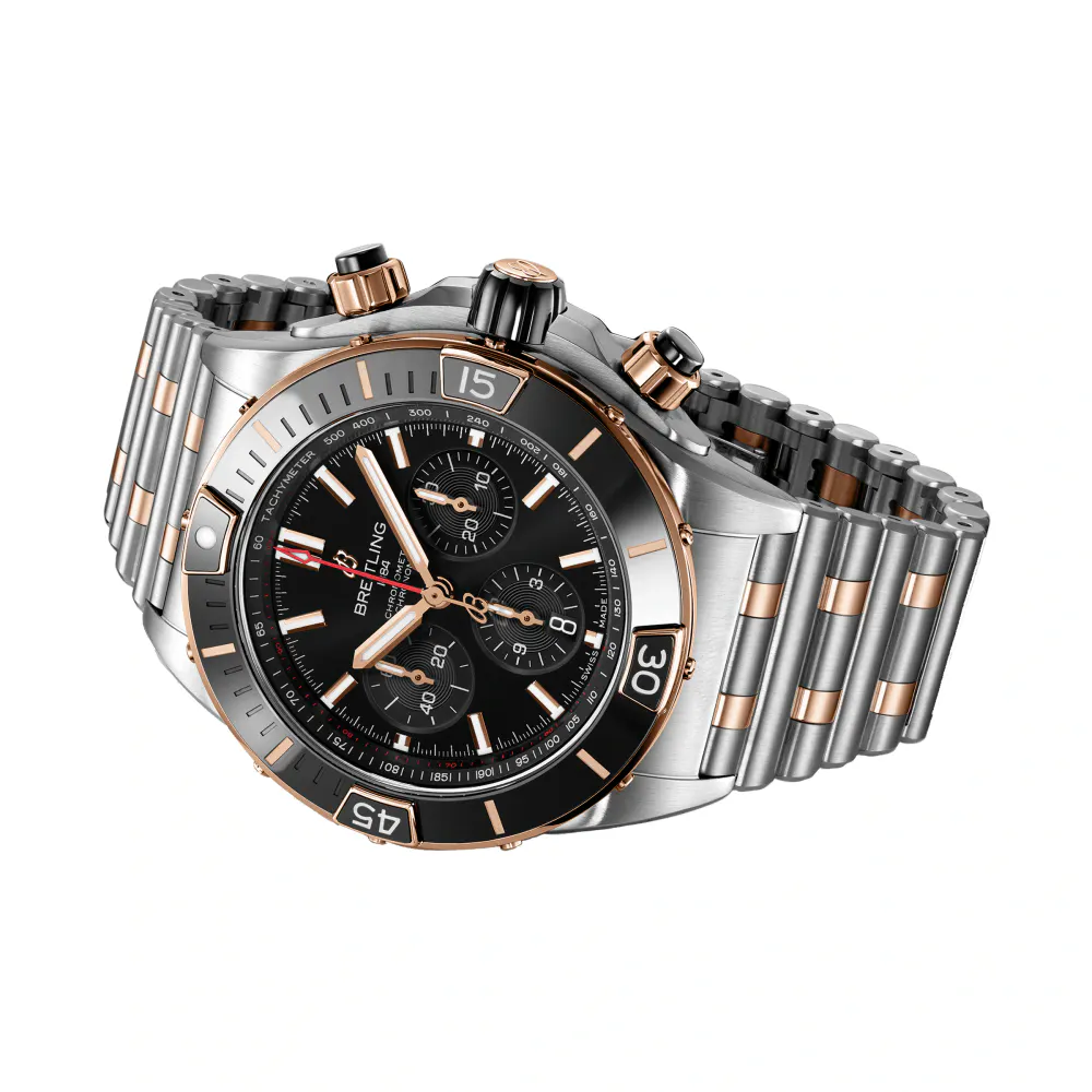 Breitling Super Chronomat B01 44 Stainless Steel & 18k Red Gold Watch detail 3