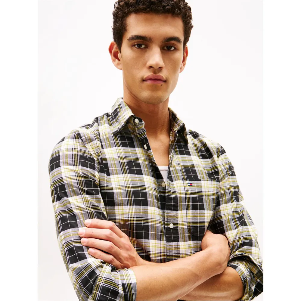 Tommy Hilfiger Men's Check Oxford Long Sleeve Patterned Shirt detail 3