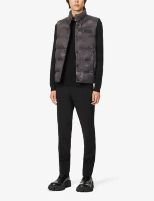HUGO Brand-patch padded shell gilet detail 2