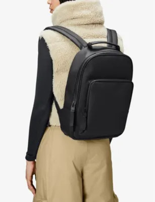 RAINS Book coated-shell backpack in 01 BLACK, additional product view 2