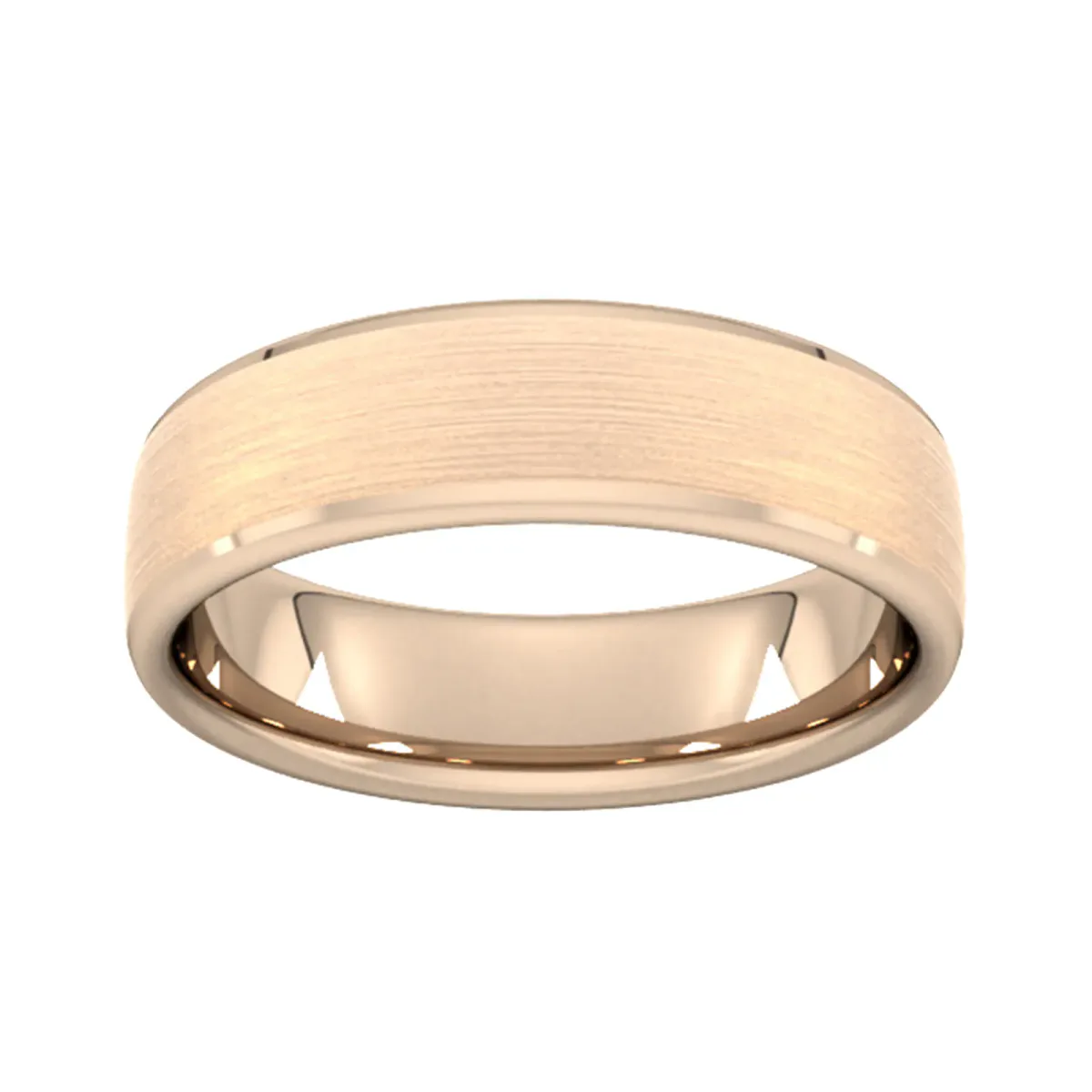 For Him 6mm D Shape Standard Polished Chamfered Edges With Matt Centre Wedding Ring In 18 Carat Yellow Gold