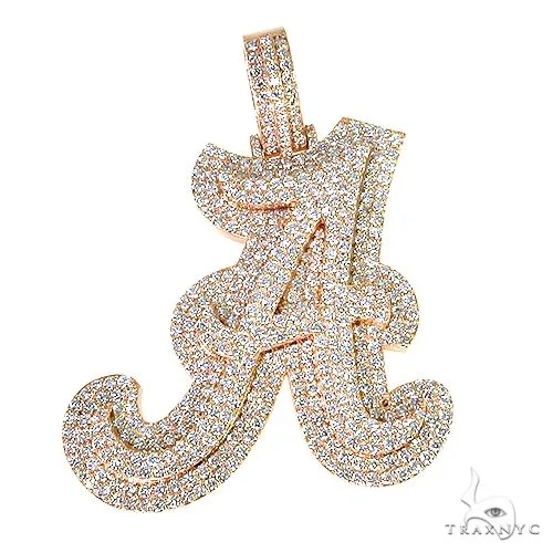 RINA - For Him CUSTOM Custom Made Initial Diamond Pendant 67716 in Rose Gold – Pendant