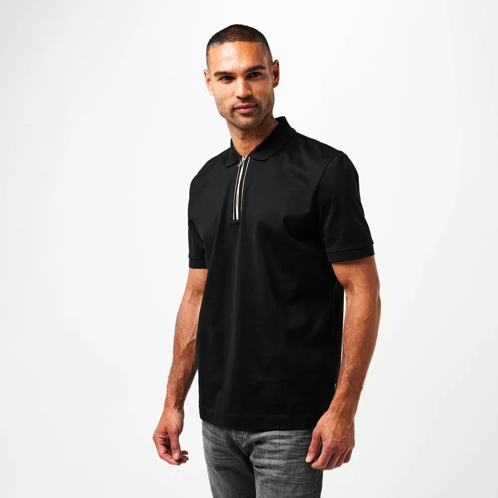 Boss Men's H-Paras 65 Polo Quarter Zip Shirt detail 3