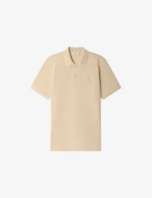 SANDRO Branded Short-Sleeved Cotton-Piqué Polo Shirt