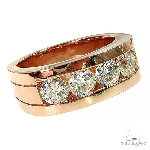 RINA - For Him FACTORY 14K Gold 4 Stone Diamond Ring 66629 in Rose Gold / 11 – Ring