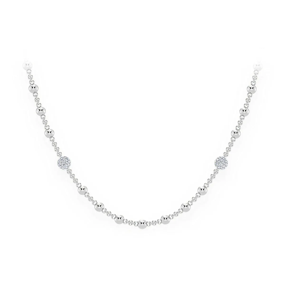 For Him Diamond Bead Rosary Necklace in Rose Gold / 22" / Natural Diamond – Necklace