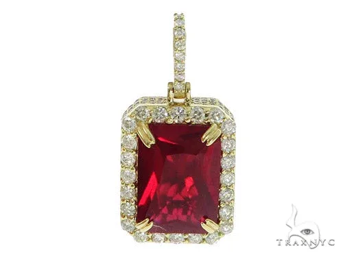 RINA - For Him FACTORY Prong Diamond Red Fancy Pendant 45575 in Rose Gold – Pendant