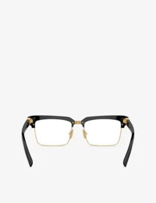 MIU MIU MU 11XV Rectangular-Frame Metal Optical Glasses in BLACK, additional product view 3