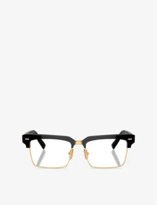 MIU MIU MU 11XV Rectangular-Frame Metal Optical Glasses